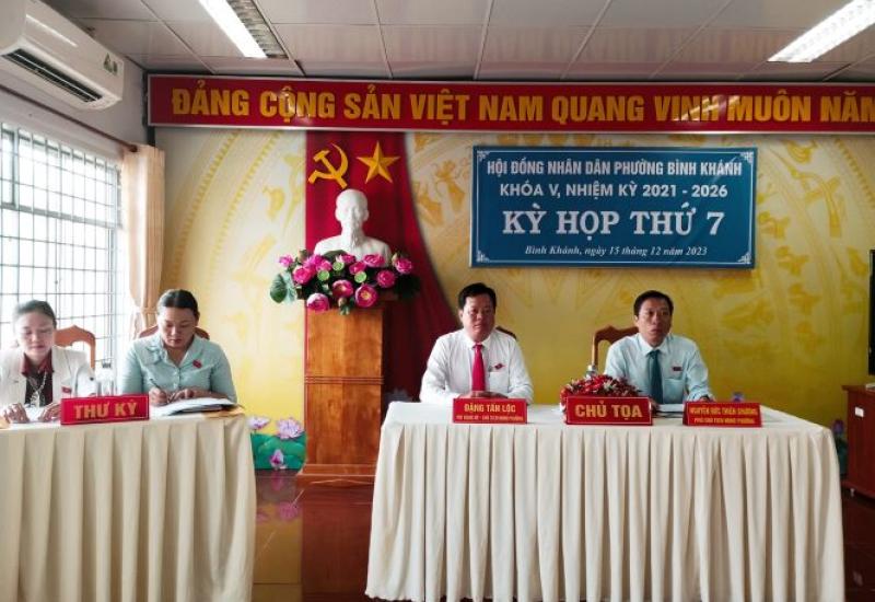 Kỳ họp thứ 7 HĐND phường Bình Khánh khóa V, nhiệm kỳ 2021-2026