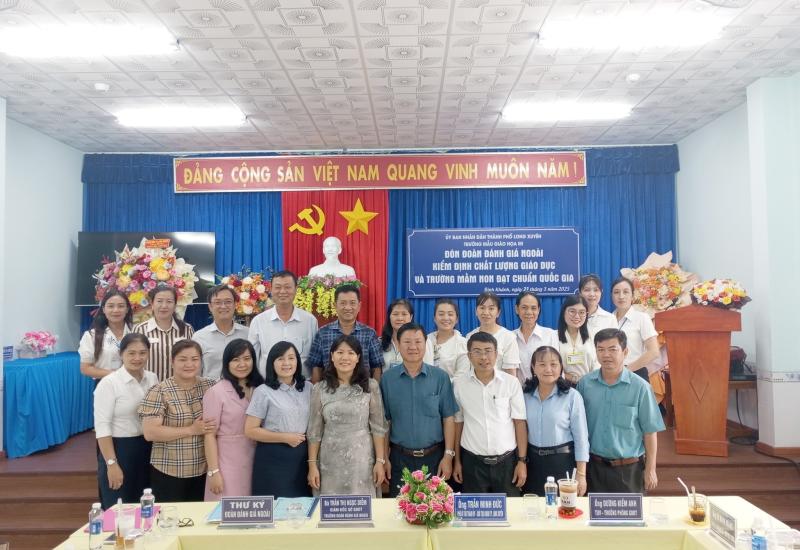 ĐOÀN ĐÁNH GIÁ NGOÀI CỦA SỞ GD&ĐT KHẢO SÁT KIỂM ĐỊNH CHẤT LƯỢNG GIÁO DỤC VÀ CÔNG NHẬN TRƯỜNG CHUẨN QUỐC GIA TẠI TRƯỜNG MẪU GIÁO HỌA MI