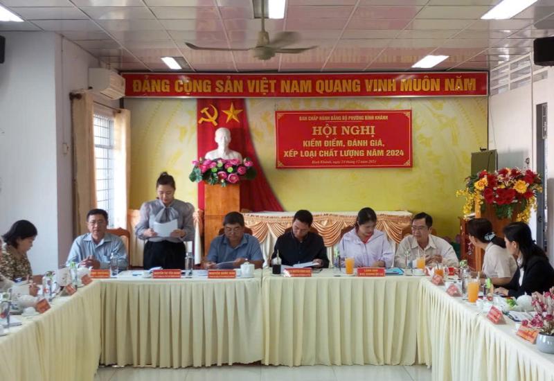 BÌNH KHÁNH – HỘI NGHỊ KIỂM ĐIỂM, ĐÁNH GIÁ, XẾP LOẠI CHẤT LƯỢNG TẬP THỂ, CÁ NHÂN BAN THƯỜNG VỤ ĐẢNG UỶ PHƯỜNG NĂM 2024
